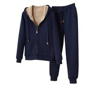 Runstarshow Tracksuit Womens Full Set Fleece Hoodie Jacket Joggers Ladies Jogging Suits Warm Joggers Sweatsuits Lounge Wear Sets Autumn Winter Two Piece Outfit Sportswear Plus Size M-4XL / 8-22