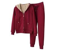 Runstarshow Tracksuit Womens Full Set Fleece Hoodie Jacket Joggers Ladies Jogging Suits Warm Joggers Sweatsuits Lounge Wear Sets Autumn Winter Two Piece Outfit Sportswear Plus Size M-4XL / 8-22