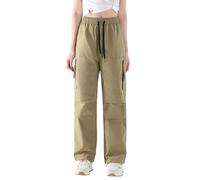 Runstarshow Walking Trousers for Women Winter Hiking Pants Cargo Trousers Lightweight Quick Dry Hiking Pants with Zip Pockets Ladies Overtrousers Plus Size S-5XL / UK 8-22 Khaki
