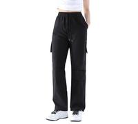 Runstarshow Walking Trousers for Women Winter Hiking Pants Cargo Trousers Lightweight Quick Dry Hiking Pants with Zip Pockets Ladies Overtrousers Plus Size S-5XL / UK 8-22 Black