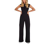 Runstarshow Womens Elegant Jumpsuits Ladies Summer Playsuit Romper Suits Adults Sleeveless Jumpsuit All in One Trouser Jumpsuit Straight Wide Leg High-Waist Fashion Outfits Plus Size 6-26