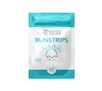 Runstrips - 60 Transparent Nasal Strips - Medium to Large (66 x 19mm) - Improve Breathing During Sport. Reduce Snoring. Relief from Allergies. Sweat Resistant. Drug Free. Comfortable to Use.