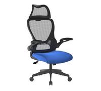 Brooklyn High Back Mesh Chair with Height Adjustable Headrest & Fixed Sturdy Arms - Grey