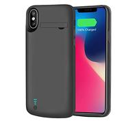 RUNSY iPhone X/XS 5000mAh Battery Case, Black, Compatible with iPhone X/XS, 5.8 inch, TPU & Silicone Material, Supports Lightning Wired Headphones, Sync Through Technology, 360º Protection