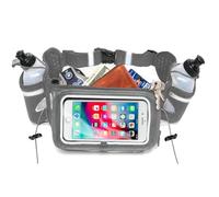Runtasty [Voted No.1 Hydration Belt] Gray Winners' Running Fuel Belt - Includes Accessories: 2 BPA Free Water Bottles - Fits Any iPhone - w/Touchscreen Cover - No Bounce Fit and More!