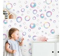 Runtoo Bubble Wall Decals for Bathroom Boho Under The Sea Rainbow Polka Dots Wall Stickers Peel and Stick Girls Bedroom Kids Birthday Party Decoration