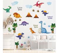 Runtoo Dinosaur Wall Decals Dino Adventure Wall Stickers Kids Boys Baby Nursery Bedroom Wall Décor