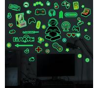 Runtoo Gamer Glow in The Dark Wall Decals Video Game Wall Stickers for Boys Room Kids Play Room Teenagers Decor
