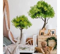 Runtoo Large Tree Wall Decals Green Plants Forest Peel and Stick Wall Mural Stickers for Kids Room Classroom Nursery Living Room Decor