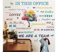 Runtoo Office Inspirational Quotes Wall Art Decals for Work Positive Sayings Peel and Stick Tree Wall Stickers Motivational Teamwork Company Decor