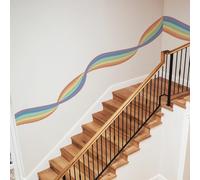 Runtoo Rainbow Wall Border Boho Modern Wall Decal Corner Baseboard Skirting Line Stickers for Girls Bedroom Kids Baby Nursery Decor