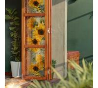 Runtoo Window Privacy Film Rainbow Sunflower Window Clings 3D Decorative Vinyl Stained Glass Floral Decals Static Sticker Non-Adhesive, 15.75 x 47.25 inches