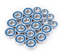 Runup 18PCS RC Rubber Sealed Ball Bearing Kit for Tamiya HotShot Upgrade Parts Blue