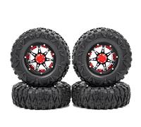 Runup 2.2" Metal Beadlock Wheel Rims& Rubber Tires for 1/10 RC Rock Crawler Axial Wraith RR10 YETI SCX10 D90 TRX4 CC01