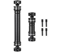 Runup 2pcs Steel Drive Shaft Centre CVD Driveshaft Metal Front + Rear Drive Shaft for TRA-XXAS Mini E-REVO 1/16 E Revo Summit RC Crawler Car (Black)