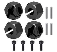 Runup 4pcs 7075 Aluminum Wheel Hex Hub Kit Heavy Weight for Tra-xxas 1/16 Mini Maxx 2S RC Crawler Car Upgrades Parts (Black)