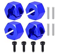 Runup 4pcs 7075 Aluminum Wheel Hex Hub Kit Heavy Weight for Tra-xxas 1/16 Mini Maxx 2S RC Crawler Car Upgrades Parts (Blue)