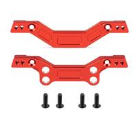 Runup RC Buggy Front And Rear Bumper Plate Aluminium 7075 Upgrade Parts Compatible For Arrma 1/14 Mojave Grom Mega 380 1/16 Mojave Grom 1/18 Granite Grom Upgrade Parts (Red)