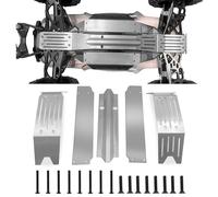 Runup Stainless Steel Chassis Armor Skid Plate Guard Protect Set for 1/5 X-MAXX Xmaxx 6S 8S RC Buggy Truck Upgrade Parts