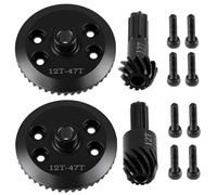 Runup Steel Front Rear Differential Gear 47T Differential Gear 12T Spiral Gear Sets for Tra-xxas 1/16 Mini Maxx 2S/Slash Truck Upgrades (Front + Rear)