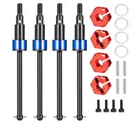 Runup Steel Universal Front and Rear Wheel CVD Shafts Set Drive Shaft Wheel Hex for Arrma 1/18 Granite Grom/Typhon Grom Upgrade Parts (Red)
