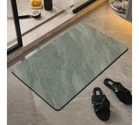 Runup Stone Bath Mat, Non-Slip, 45 x 70 cm, Marble Pattern, Soft Diatomaceous Earth Bathroom Rug, Water Absorption and Quick Drying, Magic Door Mat Bathroom (Green, 45 x 70 cm)