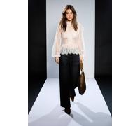 Debenhams Runway 1.8.1.8 Lace Frill Blouse In Blush blush 12