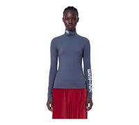 Runway High Neck Printed Stretch T-shirt - female - Lacoste - Turtlenecks - Gray - S - Knitwear S