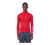 Runway High Neck Printed Stretch T-shirt - male - Lacoste - Turtlenecks - Red - L - Knitwear L
