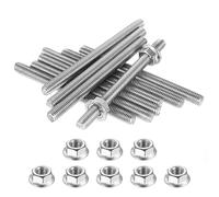 RunXinDa 10 Pcs M8 x 100mm Fully Threaded Rods, Stainless Steel A2 V2A, with 10 Hex Nuts, Threaded Bars for Furniture Assembly, Equipment Brackets, Building and Construction Support