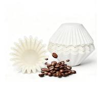 RunXinDa 150-Pack White Coffee Filters, 155 Flat Bottom Paper Filters for 1-2 Cups, Compatible with Kalita Wave 155 Dripper, Pour Over & Single Serve Coffee Makers