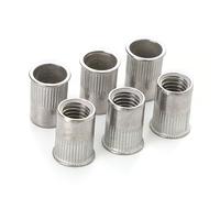 Runxingfu Metric 304 Stainless Steel Rivet Nut Flat Head Threaded Insert Nutsert Half-hex Countersunk Head Knurled Rivnut M3 M4 M5 M6 M8 M10 M12