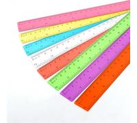 runxsam 14 pcs 30 cm (12 in) colorful clear plastic rulers, shatterproof