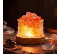 Runyangshi Himalayan Salt Lamp Night Light - Natural Crystal Stones, 3 Lighting Modes with 10 Brightness Levels, Kid & Pet Friendly Design, USB Powered, Ideal for Home and Decor & Gift