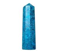 Runyangshi Large Blue Apatite Natural Healing Crystal Wand 4.72"-5" Crystals Tower 6 Faceted Single Point Crystal Prism Wand Natural Stones for Meditation Reiki Chakra Therapy Home Decor Gift