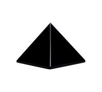 Runyangshi Natural Black Obsidian Crystal Pyramid Energy Generator | 1.6x1.6in (4x4cm) Healing Crystal Pyramid for Protection & Positive Energy | Natural Quartz for Chakra Reiki Home Decor