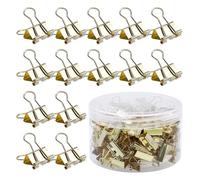 RUNYU Pack of 100 Gold Foldback Clips 19 mm Binder Clips Small Clip Metal Paper Clips for Office School Letter Paper Clip Office Supplies