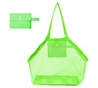 Runyve Lightweight Mesh Beach Tote with Zipper,Collapsible Beach Bag Reusable,Large Mesh Beach Bag, Mesh bag Toy Storage Family Beach Vacation (Green)