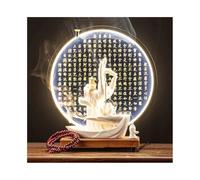 RUNZE765Z Home decorations Buddha Hand Statue Ornament can be Placed with Incense and Wooden Light Ring Set Office Feng Shui