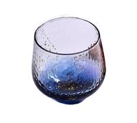 RUNZE765Z Kitchen Glasses Crystal Starry Sky Glass Cup, 240ml Hammered Colored Base Drinking for Water, Juice, Whiskey, and Cocktail for Juice(Blue)