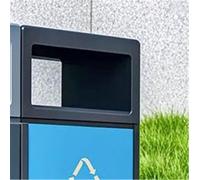 RUNZE765Z outdoor trash can with lid Public Area Double Box Trash Can Outdoor Street Metal Waste Bin Gallon Large Trash Can