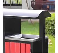 RUNZE765Z outdoor trash can with lid Retro Industrial Style Trash Can Double Box Metal Waste Bin for Outdoor Public Places Gallon Large Trash Can
