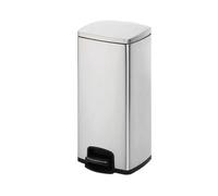 RUNZE765Z Wastepaper Basket Rectangular Trash Can With Soft-Close Foot Pedal, Brushed Stainless Steel for Bathroom Small Space Garbage Can(Silver)