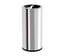 RUNZE765Z Wastepaper Basket Round Metal Trash Can, Stainless Steel Wastebasket Slim Size Garbage Bin for Home Hotel Office School Garbage Can(Large)