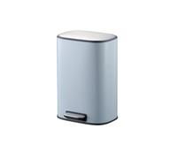 RUNZE765Z Wastepaper Basket Small Trash Can with Plastic Inner Buckets, Office Kitchen and Bedroom Step On and Slow Close Garbage Can(Blue)