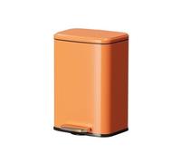 RUNZE765Z Wastepaper Basket Stainless Steel 15 Liter Step Trash Can with Inner Liner for bathroom office Garbage Can(Orange)