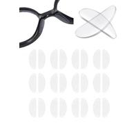 Runzefeng 12 Pairs Glasses Nose Pads, Silicone Nose Pads for Glasses | 1mm Ultra-Thin Clear D-Shaped Stick-On Nose Grips For Plastic Frames And Sunglasses