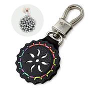 Runzkzy Hunting Slingshot Keychain, Strong Magnetic Holder for Slingshot Ammo, Leather & Alloy Steel, Unisex, Silver