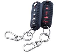RUNZUIE 2Pcs Silicone Smart 4 Buttons Key Fob for 2010-2019 Mazda 3 6 8 Miata MX-5 CX-3 CX-5 CX-7 CX-9 Key Fob Cover (Black with Red/White)