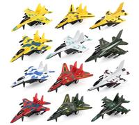 Ruobonsz Pull Back Airplane Toys Fighter Jets, Airplane Party Favors Plane Playset, Fighter Jet Toy, Plane Themed Kids Presents Toys for 3 Year Old boy (12 Pack)
